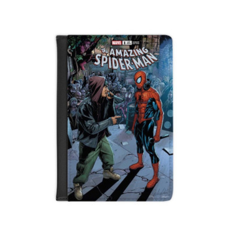 Pastele Eminem The Amazing Spider Man Leather Custom Passport Cover Accessory Gift for Traveler Card Holder and Credit Card ID Holder