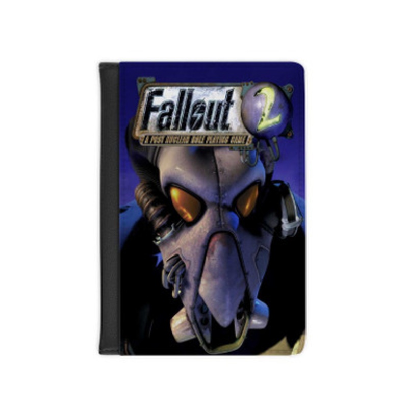 Pastele Fallout 2 A Post Nuclear Role Playing Game Leather Custom Passport Cover Accessory Gift for Traveler Card Holder and Credit Card ID Holder