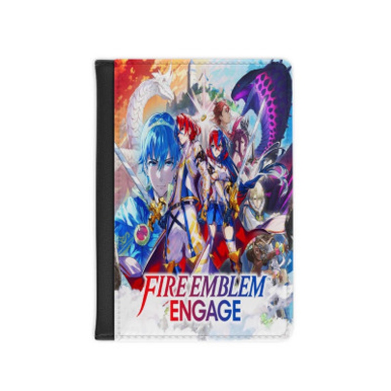 Pastele Fire Emblem Engage Leather Custom Passport Cover Accessory Gift for Traveler Card Holder and Credit Card ID Holder
