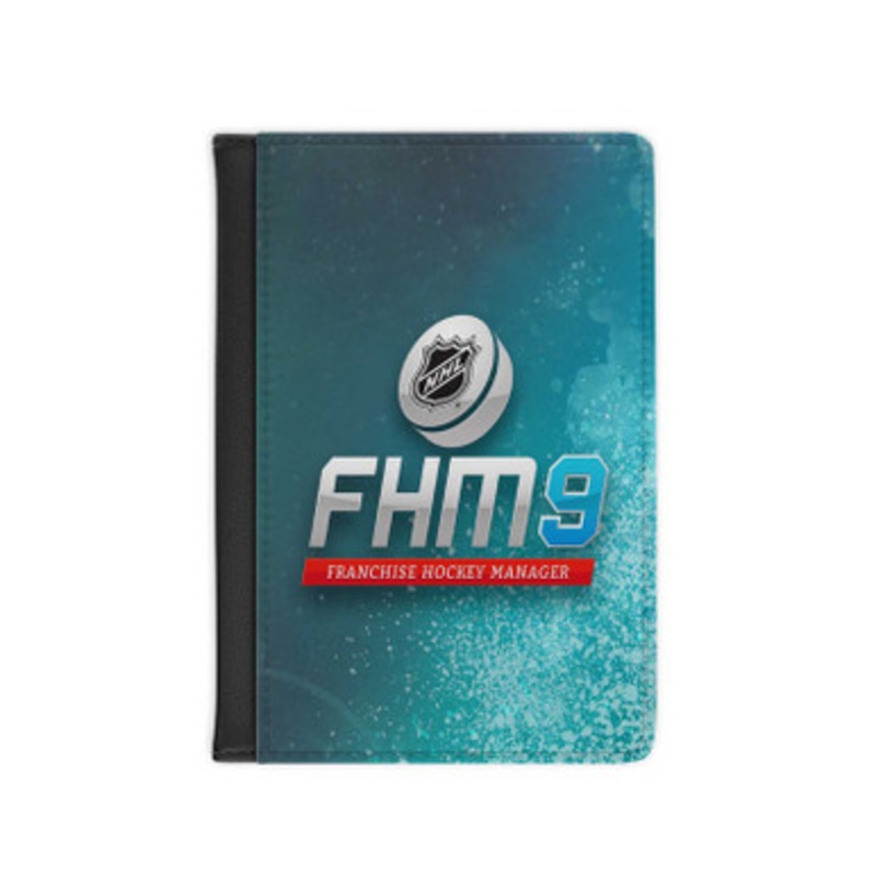 Pastele Franchise Hockey Manager 9 Leather Custom Passport Cover Accessory Gift for Traveler Card Holder and Credit Card ID Holder