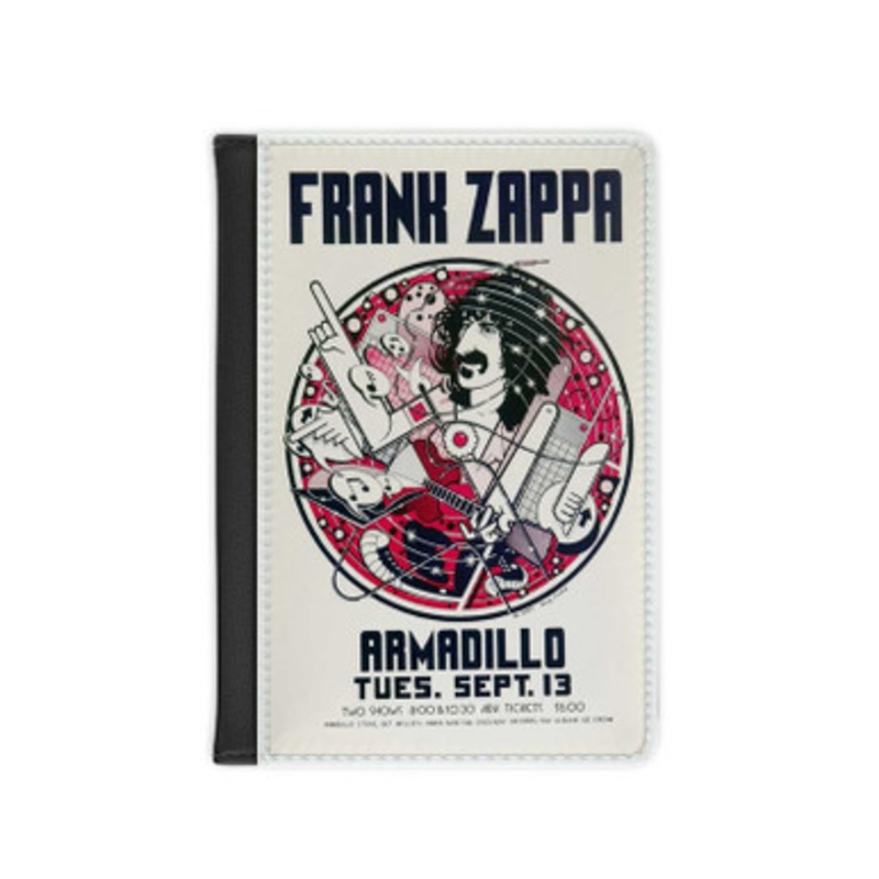 Pastele Frank Zappa Armadillo Leather Custom Passport Cover Accessory Gift for Traveler Card Holder and Credit Card ID Holder