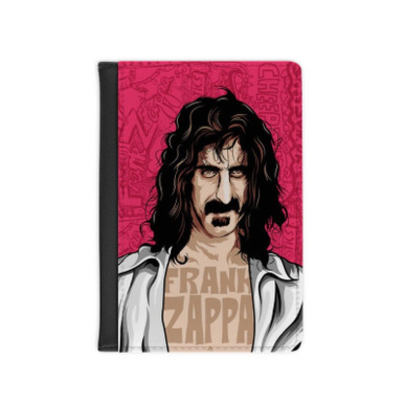 Pastele Frank Zappa Leather Custom Passport Cover Accessory Gift for Traveler Card Holder and Credit Card ID Holder