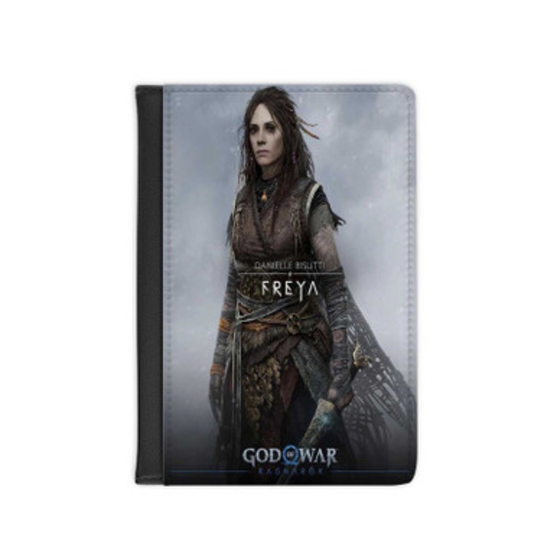 Pastele Freya God Of War Ragnarok Leather Custom Passport Cover Accessory Gift for Traveler Card Holder and Credit Card ID Holder