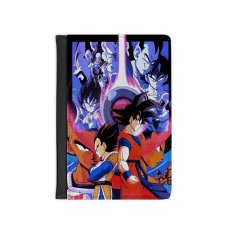 Pastele Goku and Vegeta Dragon Ball Z Vintage Leather Custom Passport Cover Accessory Gift for Traveler Card Holder and Credit Card ID Holder