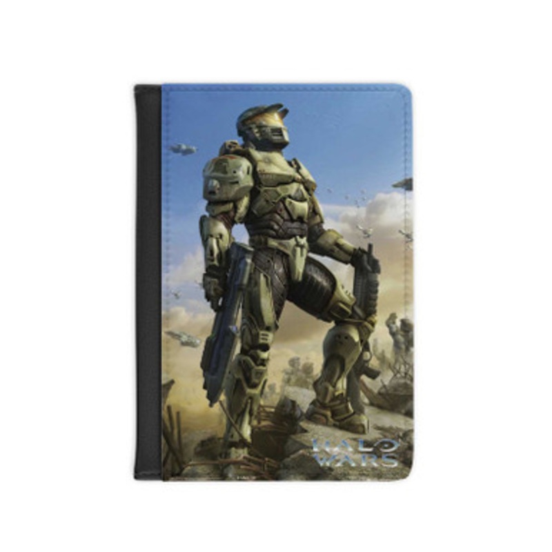 Pastele Halo Wars Spartan Leather Custom Passport Cover Accessory Gift for Traveler Card Holder and Credit Card ID Holder