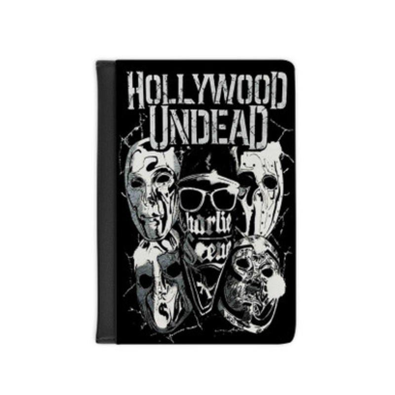 Pastele Hollywood Undead Art Leather Custom Passport Cover Accessory Gift for Traveler Card Holder and Credit Card ID Holder