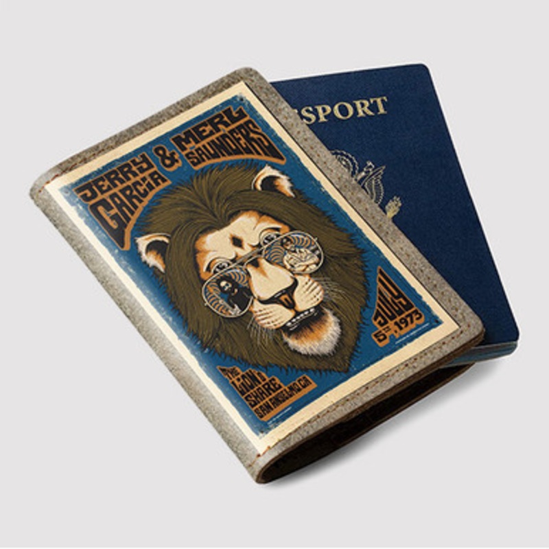 Pastele Jerry Garcia and Merl Saunder Custom Passport Wallet Case With Credit Card Holder Awesome Personalized PU Leather Travel Trip Vacation Baggage Cover