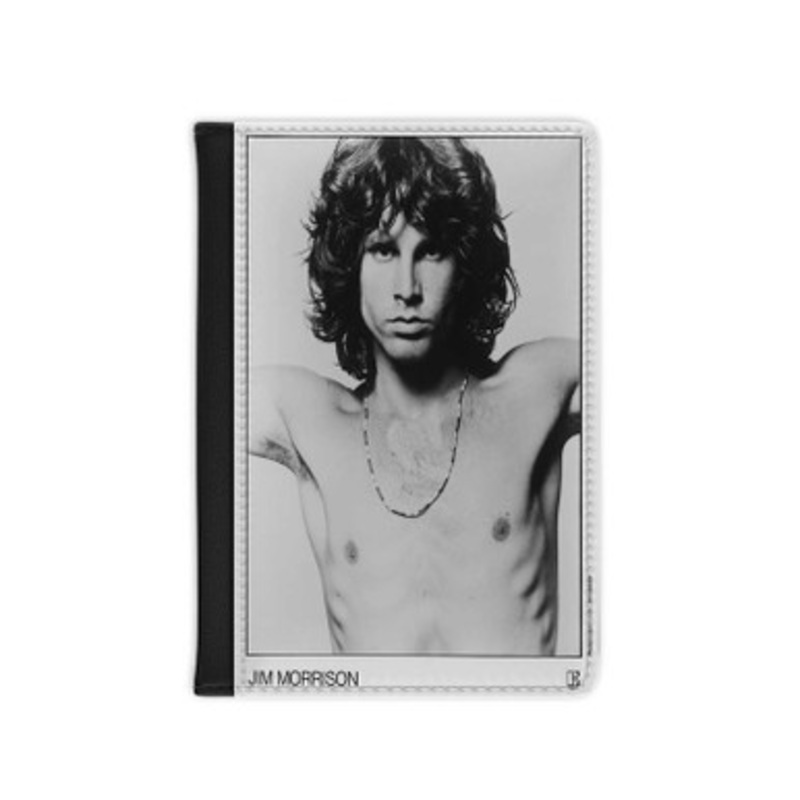 Pastele Jim Morrison Leather Custom Passport Cover Accessory Gift for Traveler Card Holder and Credit Card ID Holder