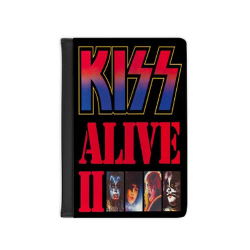 Pastele Kiss Alive II 1977 Leather Custom Passport Cover Accessory Gift for Traveler Card Holder and Credit Card ID Holder