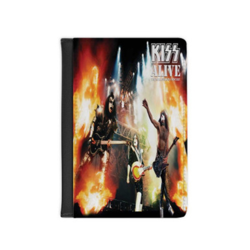 Pastele Kiss Alive The Millennium Concert 2006 Leather Custom Passport Cover Accessory Gift for Traveler Card Holder and Credit Card ID Holder