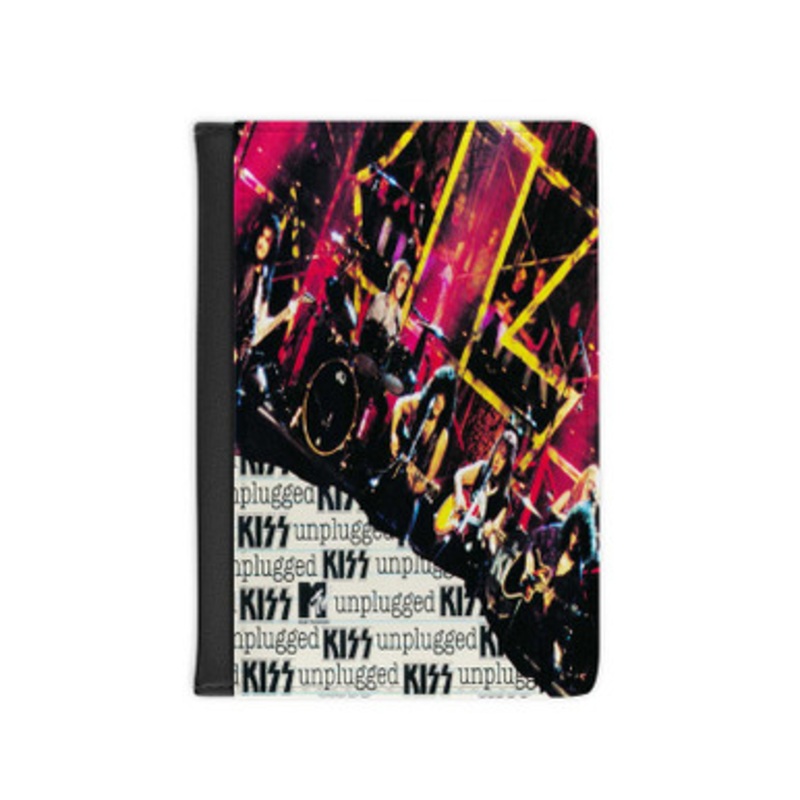 Pastele Kiss Kiss Unplugged 1996 Leather Custom Passport Cover Accessory Gift for Traveler Card Holder and Credit Card ID Holder