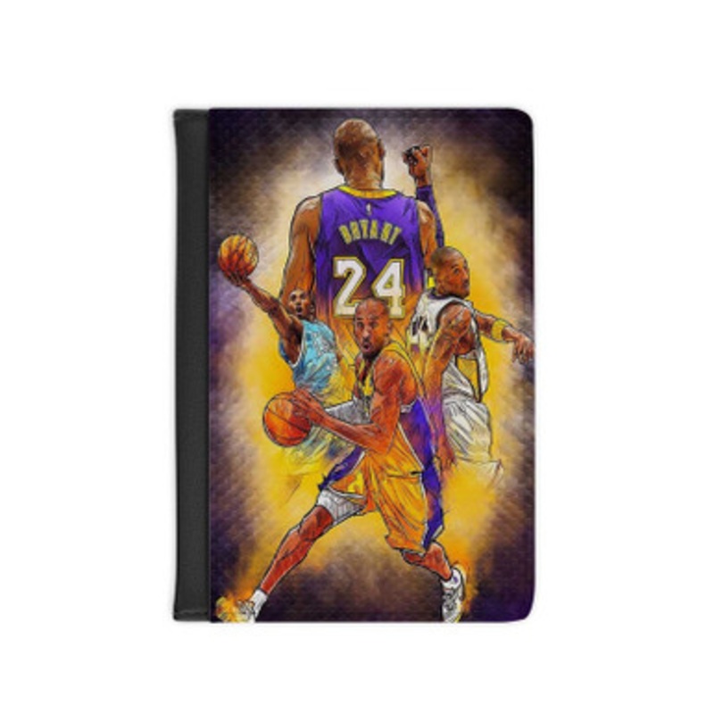 Pastele Kobe Bryant Leather Custom Passport Cover Accessory Gift for Traveler Card Holder and Credit Card ID Holder
