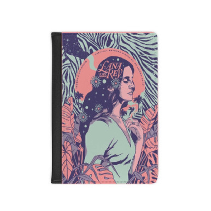 Pastele Lana Del Rey Colombia Leather Custom Passport Cover Accessory Gift for Traveler Card Holder and Credit Card ID Holder