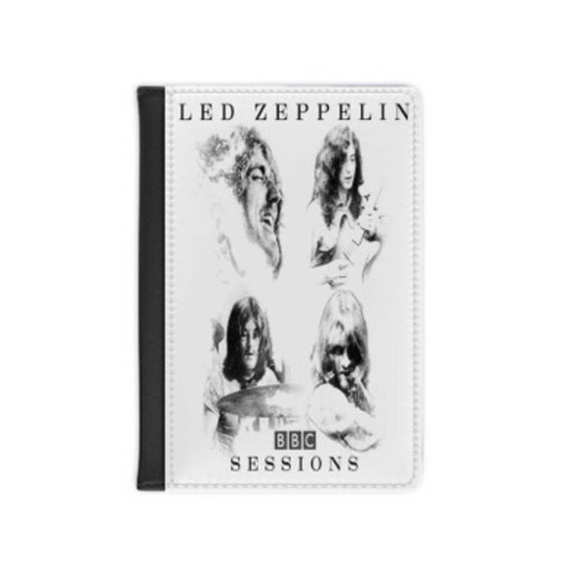 Pastele Led Zeppelin BBC Sessions 1997 Leather Custom Passport Cover Accessory Gift for Traveler Card Holder and Credit Card ID Holder