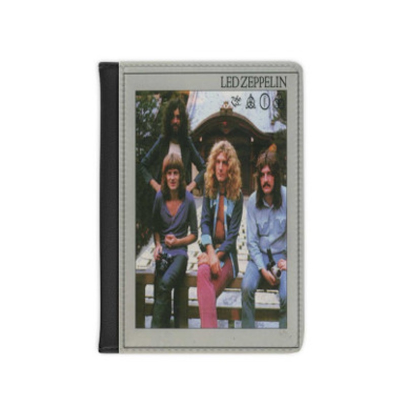 Pastele Led Zeppelin Studio Haze Volume 1 1996 Leather Custom Passport Cover Accessory Gift for Traveler Card Holder and Credit Card ID Holder