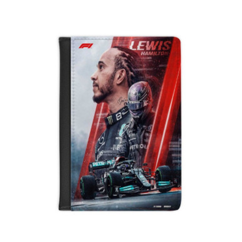 Pastele Lewis Hamilton Formula 1 Leather Custom Passport Cover Accessory Gift for Traveler Card Holder and Credit Card ID Holder