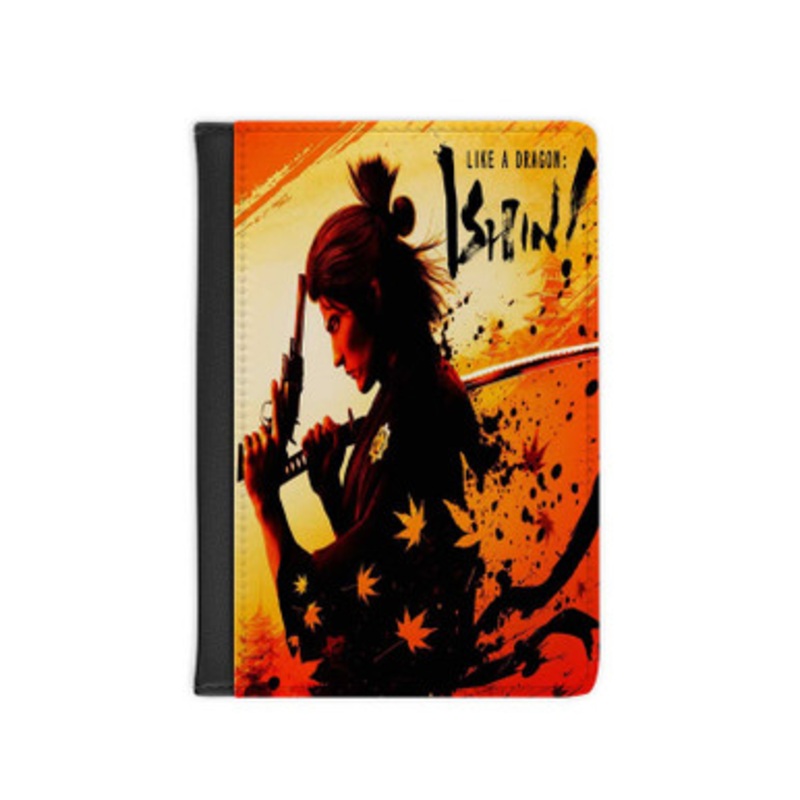Pastele Like a Dragon Ishin Leather Custom Passport Cover Accessory Gift for Traveler Card Holder and Credit Card ID Holder