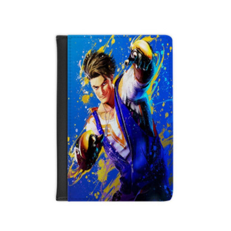 Pastele Luke Street Fighter 6 Leather Custom Passport Cover Accessory Gift for Traveler Card Holder and Credit Card ID Holder