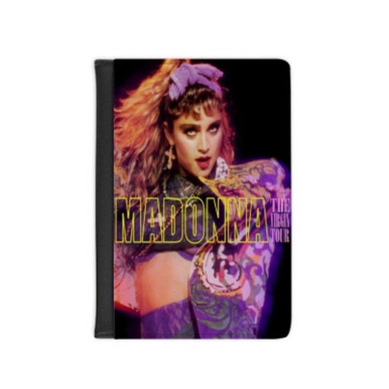 Pastele Madonna The Virgin Tour Leather Custom Passport Cover Accessory Gift for Traveler Card Holder and Credit Card ID Holder