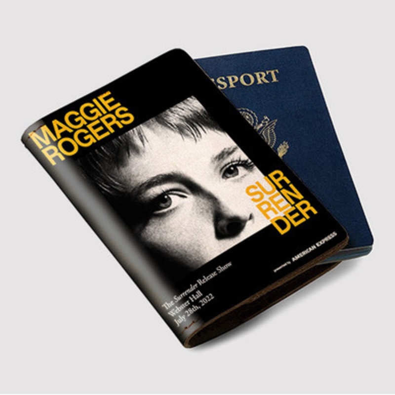 Pastele Maggie Rogers Surrender Custom Passport Wallet Case With Credit Card Holder Awesome Personalized PU Leather Travel Trip Vacation Baggage Cover