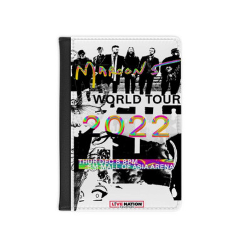 Pastele Maroon 5 World Tour 2022 Leather Custom Passport Cover Accessory Gift for Traveler Card Holder and Credit Card ID Holder