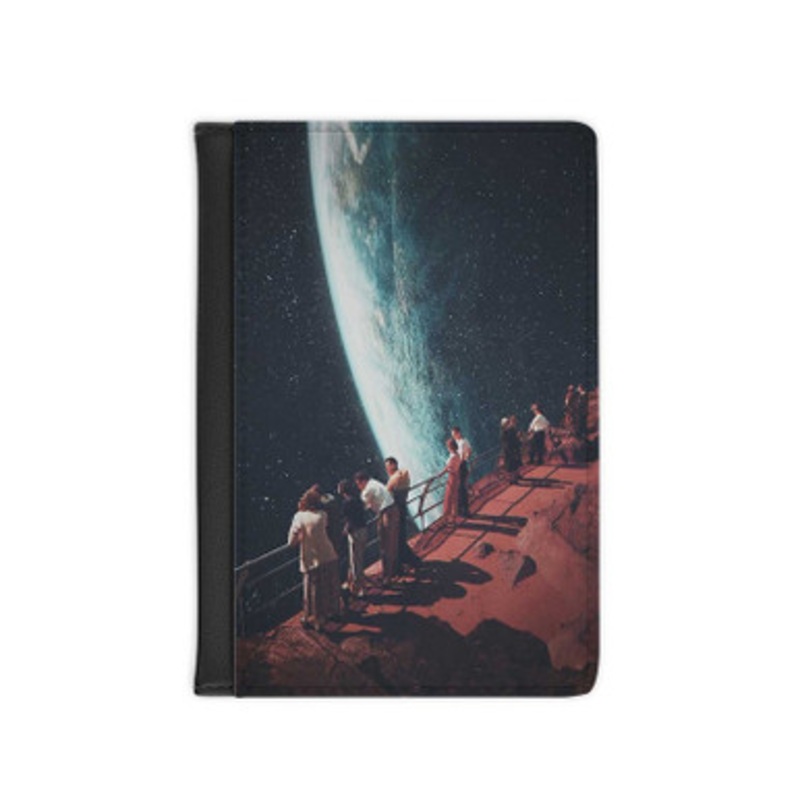 Pastele Missing The Ones We Left Behind Leather Custom Passport Cover Accessory Gift for Traveler Card Holder and Credit Card ID Holder
