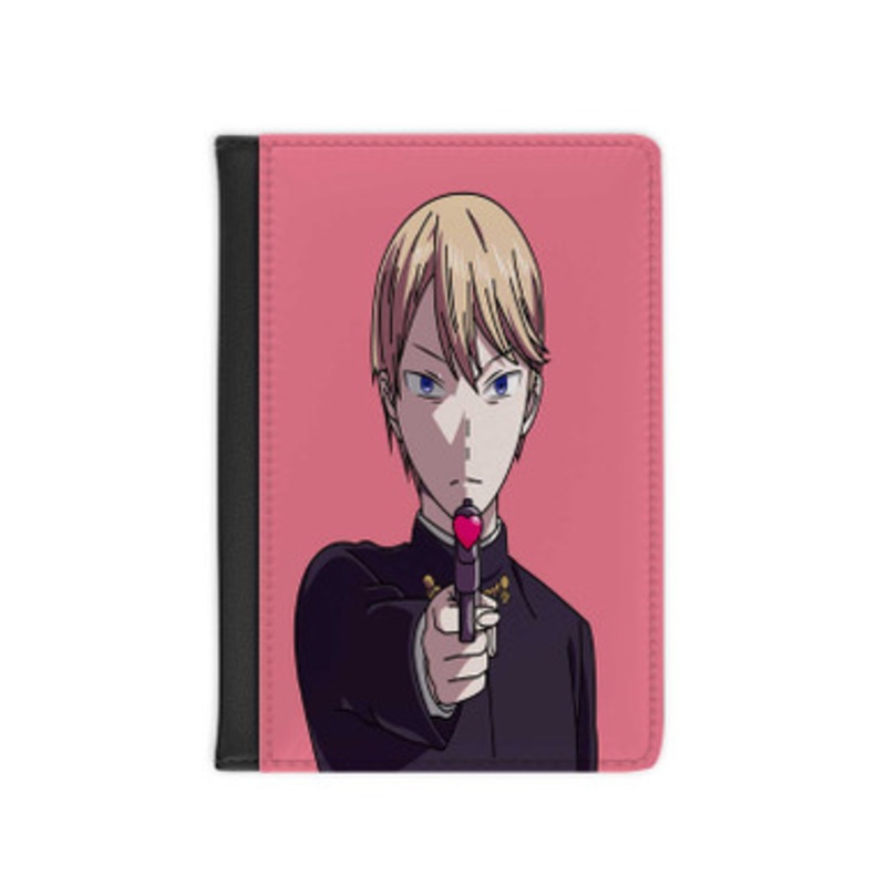 Pastele Miyuki Shirogane Kaguya sama Leather Custom Passport Cover Accessory Gift for Traveler Card Holder and Credit Card ID Holder