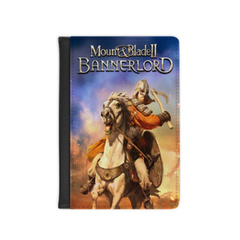 Pastele Mount Blade II Bannerlord Leather Custom Passport Cover Accessory Gift for Traveler Card Holder and Credit Card ID Holder