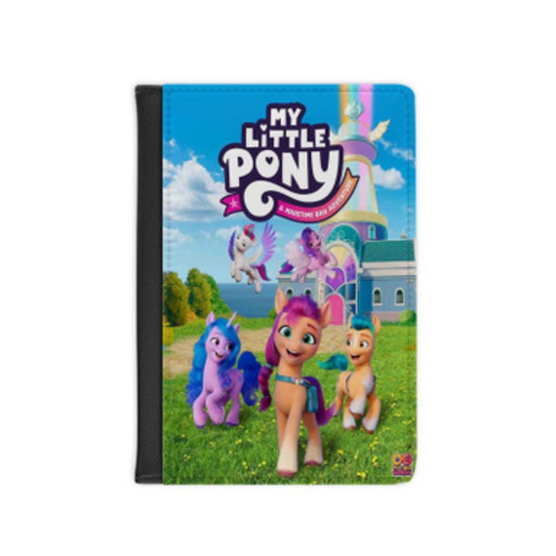 Pastele MY LITTLE PONY A Maretime Bay Adventure Leather Custom Passport Cover Accessory Gift for Traveler Card Holder and Credit Card ID Holder