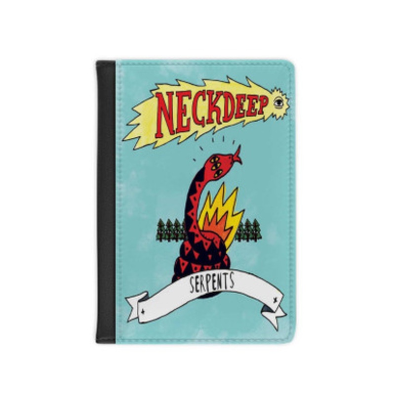 Pastele Neck Deep Serpents Leather Custom Passport Cover Accessory Gift for Traveler Card Holder and Credit Card ID Holder