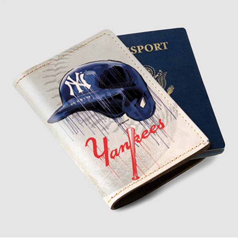 Pastele New York Yankees jpeg Custom Passport Wallet Case With Credit Card Holder Awesome Personalized PU Leather Travel Trip Vacation Baggage Cover