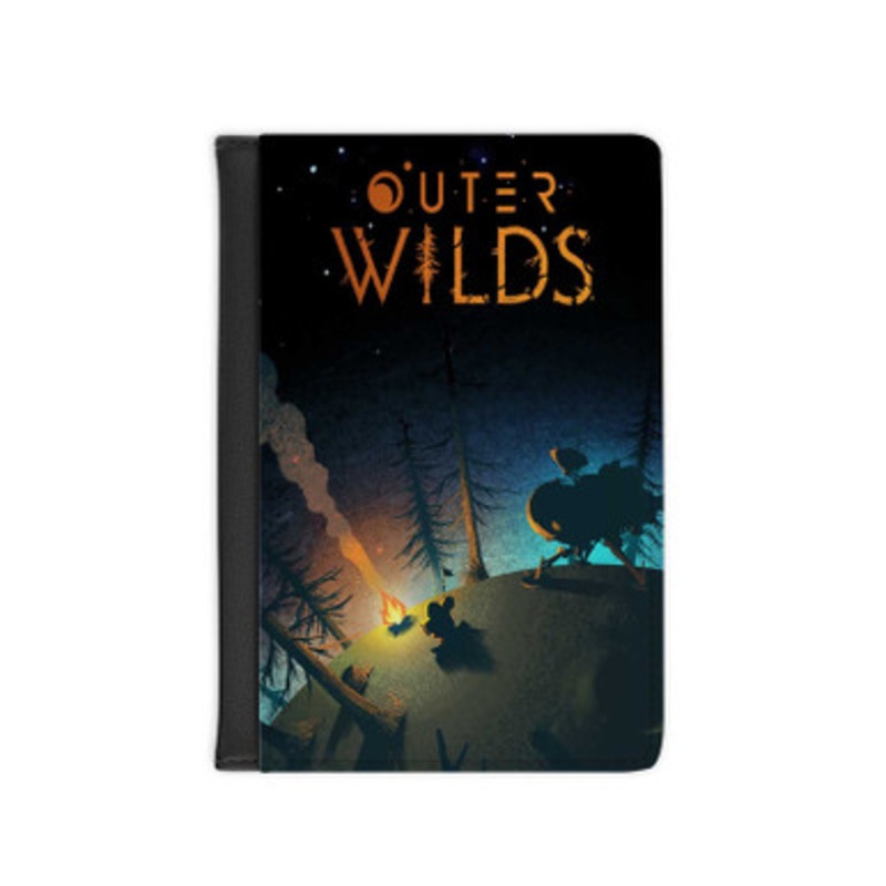 Pastele Outer Wilds Leather Custom Passport Cover Accessory Gift for Traveler Card Holder and Credit Card ID Holder
