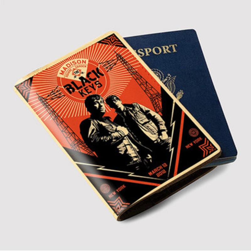 Pastele The Black Keys Obey Custom Passport Wallet Case With Credit Card Holder Awesome Personalized PU Leather Travel Trip Vacation Baggage Cover