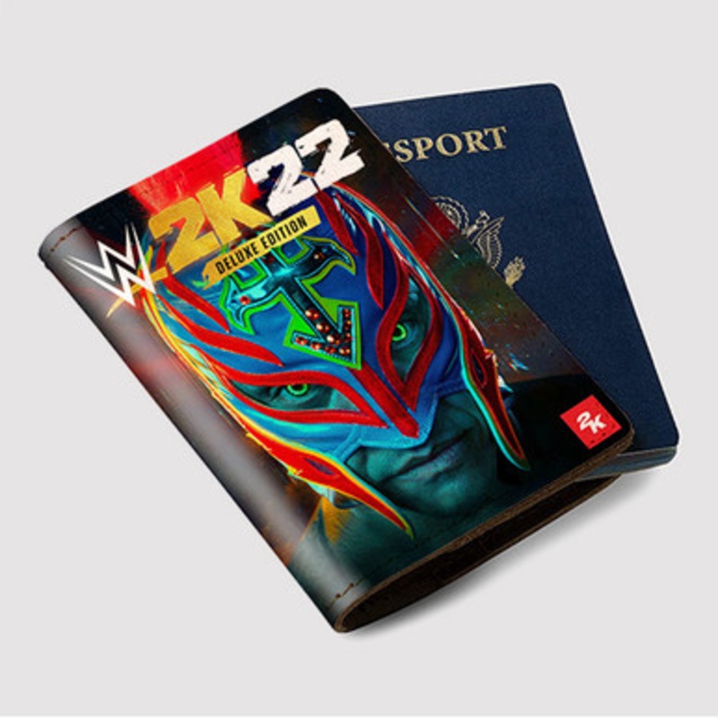Pastele WWE 2 K22 Games Custom Passport Wallet Case With Credit Card Holder Awesome Personalized PU Leather Travel Trip Vacation Baggage Cover