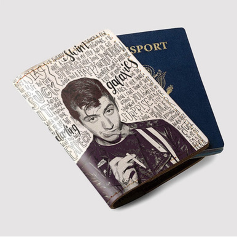 Pastele Alex Turner Quote Lyrics Custom Passport Wallet Case With Credit Card Holder Awesome Personalized PU Leather Travel Trip Vacation Baggage Cover