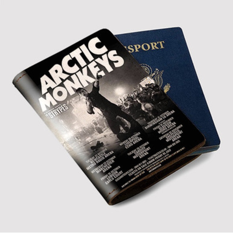 Pastele Arctic Monkeys Concert Custom Passport Wallet Case With Credit Card Holder Awesome Personalized PU Leather Travel Trip Vacation Baggage Cover