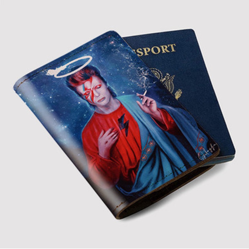 Pastele David Bowie RIP Custom Passport Wallet Case With Credit Card Holder Awesome Personalized PU Leather Travel Trip Vacation Baggage Cover