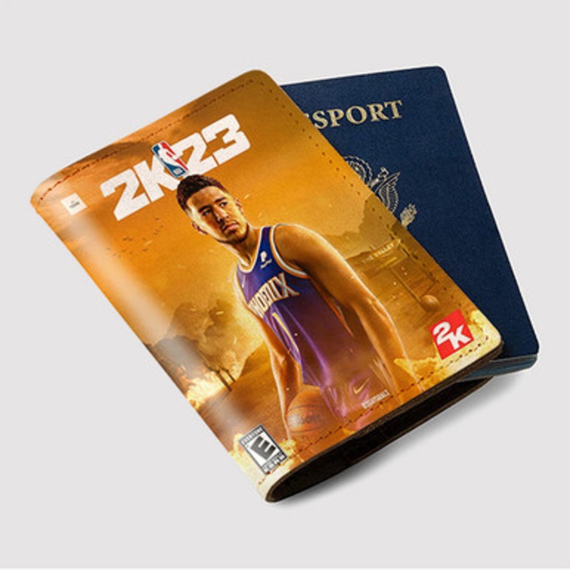 Pastele Devin Booker NBA 2k23 Custom Passport Wallet Case With Credit Card Holder Awesome Personalized PU Leather Travel Trip Vacation Baggage Cover