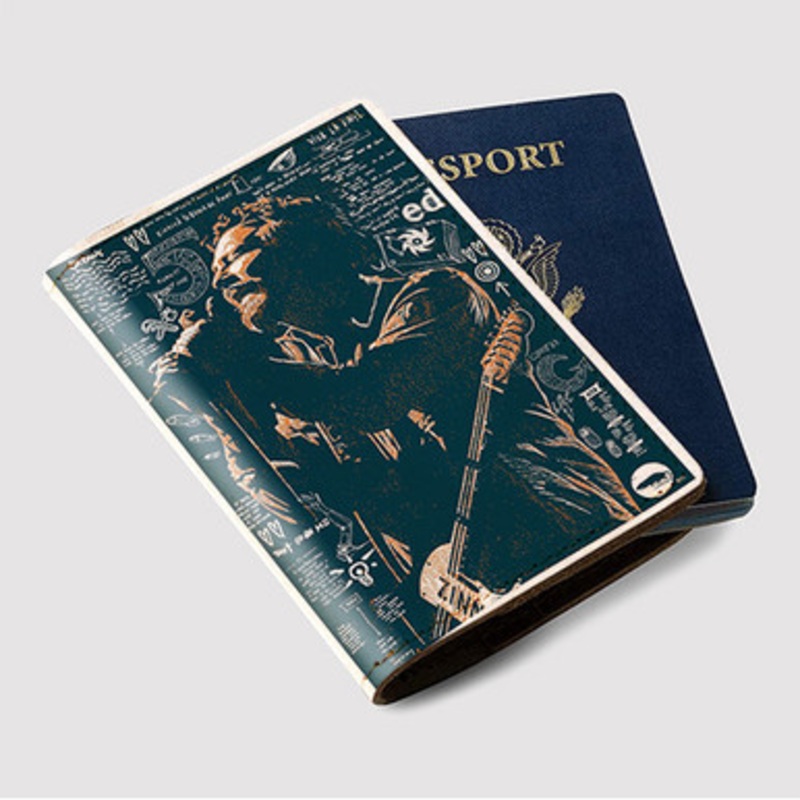 Pastele Eddie Vedder Custom Passport Wallet Case With Credit Card Holder Awesome Personalized PU Leather Travel Trip Vacation Baggage Cover