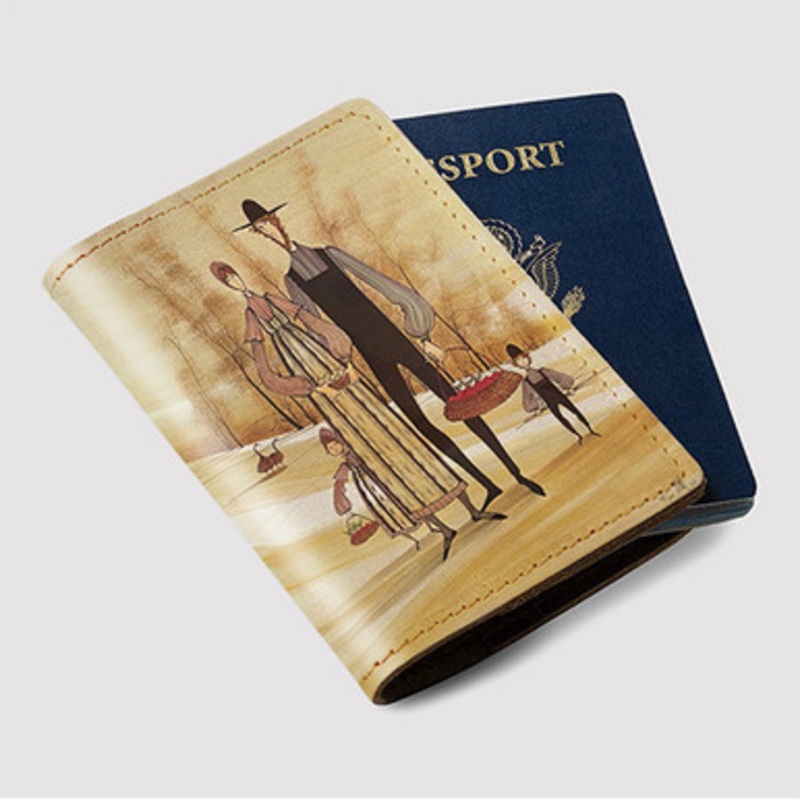 Pastele Golden Joy P Buckley Moss jpeg Custom Passport Wallet Case With Credit Card Holder Awesome Personalized PU Leather Travel Trip Vacation Baggage Cover