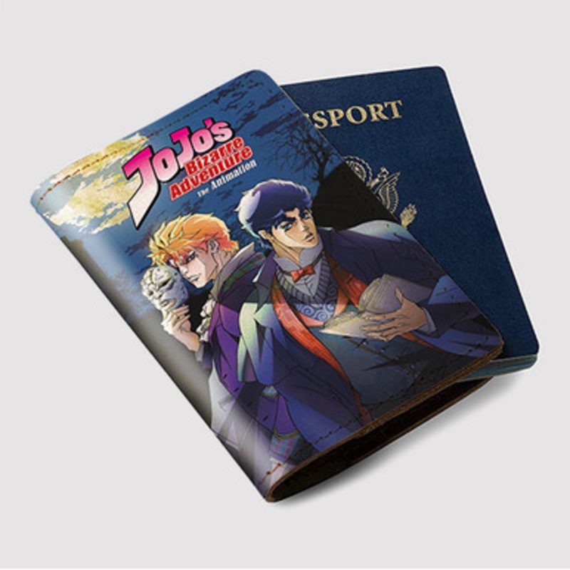 Pastele Jojo s Bizarre Adventure The Animation Custom Passport Wallet Case With Credit Card Holder Awesome Personalized PU Leather Travel Trip Vacation Baggage Cover