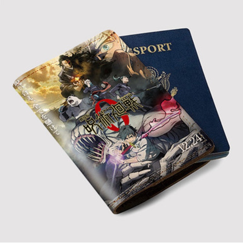 Pastele Jujutsu Kaisen 0 Movie Custom Passport Wallet Case With Credit Card Holder Awesome Personalized PU Leather Travel Trip Vacation Baggage Cover