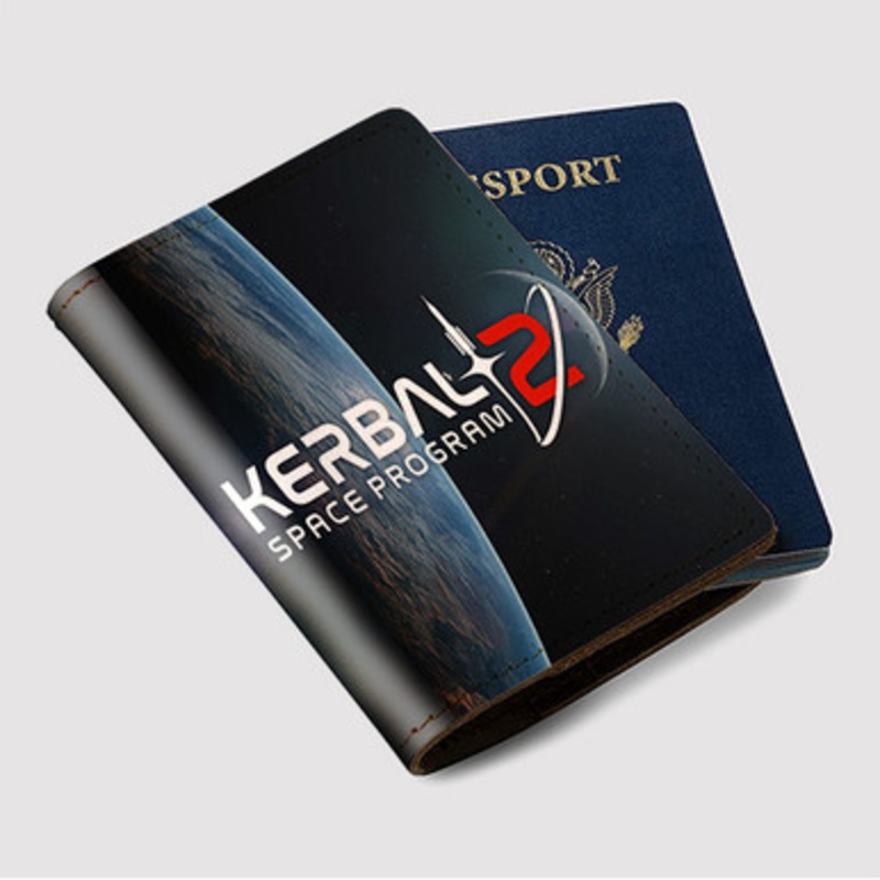 Pastele Kerbal Space Program 2 Custom Passport Wallet Case With Credit Card Holder Awesome Personalized PU Leather Travel Trip Vacation Baggage Cover