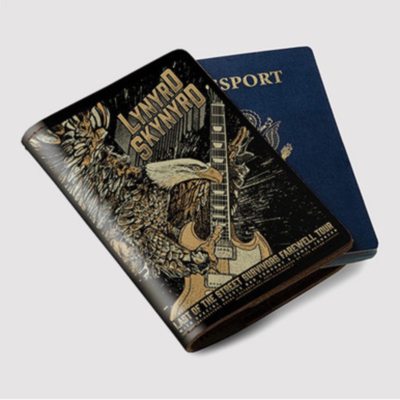 Pastele Lynyrd Skynyrd Bridgestone Arena Custom Passport Wallet Case With Credit Card Holder Awesome Personalized PU Leather Travel Trip Vacation Baggage Cover