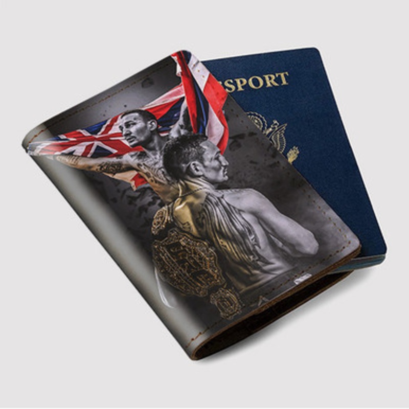 Pastele Max Holloway UFC MMA Custom Passport Wallet Case With Credit Card Holder Awesome Personalized PU Leather Travel Trip Vacation Baggage Cover