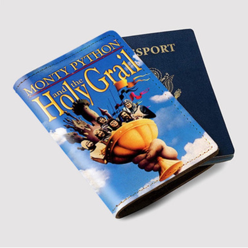 Pastele Monty Python and the Holy Grail Custom Passport Wallet Case With Credit Card Holder Awesome Personalized PU Leather Travel Trip Vacation Baggage Cover