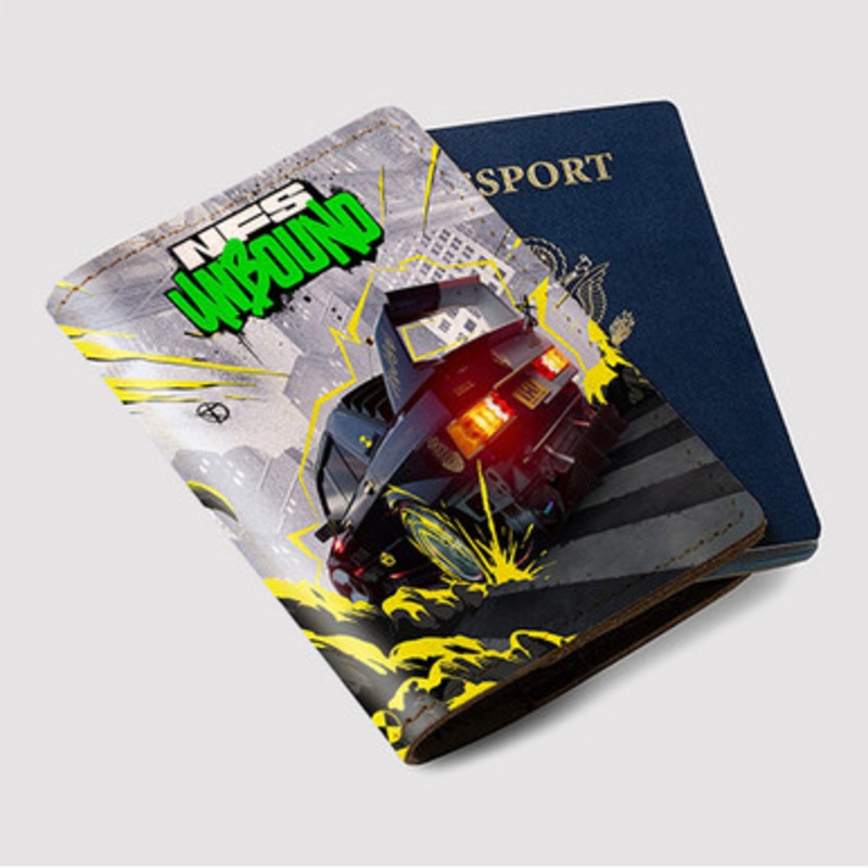 Pastele Need For Speed Unbound Custom Passport Wallet Case With Credit Card Holder Awesome Personalized PU Leather Travel Trip Vacation Baggage Cover