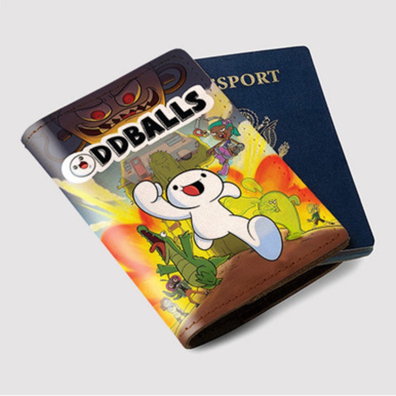 Pastele Oddballs Custom Passport Wallet Case With Credit Card Holder Awesome Personalized PU Leather Travel Trip Vacation Baggage Cover