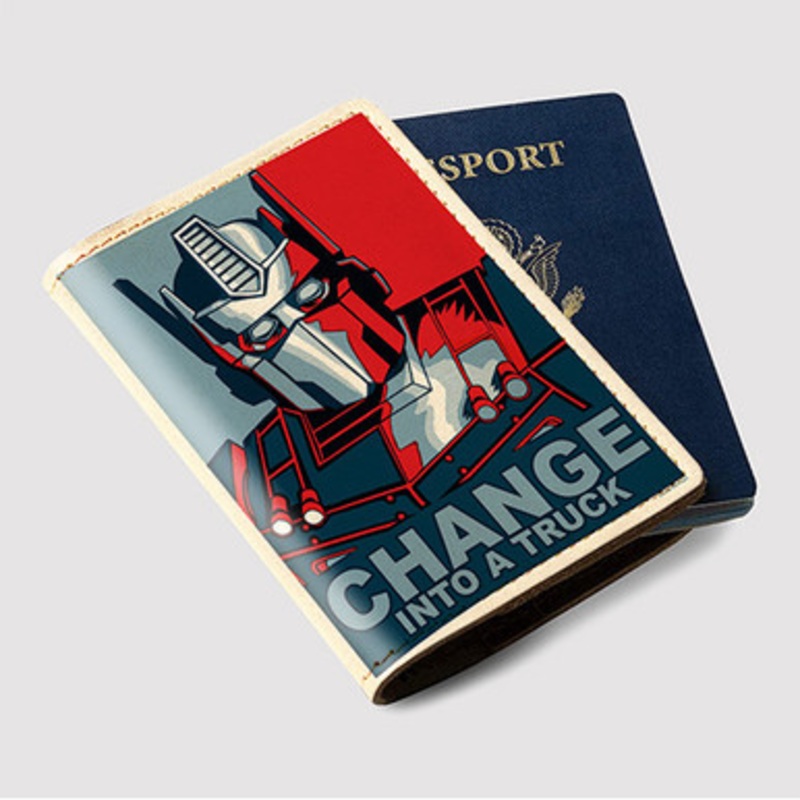 Pastele Optimus Prime Poster Custom Passport Wallet Case With Credit Card Holder Awesome Personalized PU Leather Travel Trip Vacation Baggage Cover