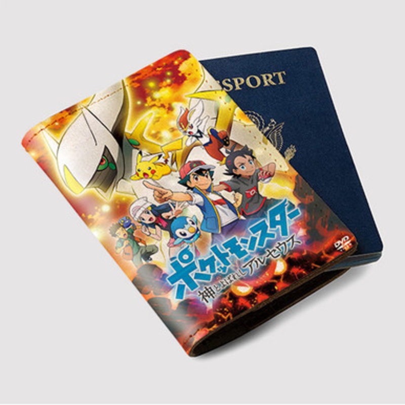 Pastele Pok mon The Arceus Chronicles Custom Passport Wallet Case With Credit Card Holder Awesome Personalized PU Leather Travel Trip Vacation Baggage Cover